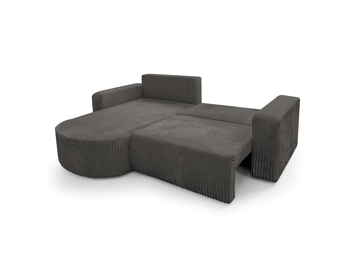 KIARA - Canapé droit 3p Vcot Gris anthracite