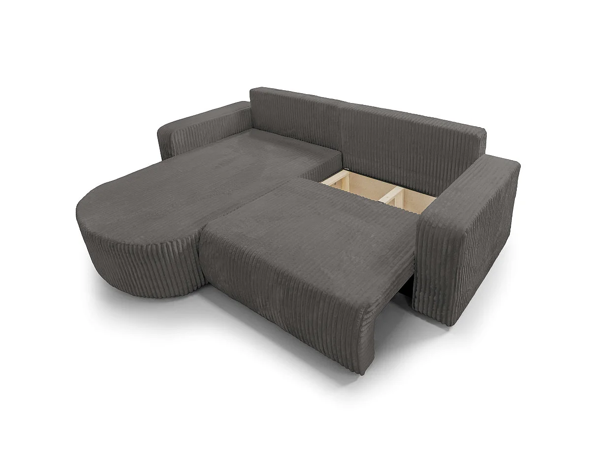 KIARA - Canapé droit 3p Vcot Gris anthracite