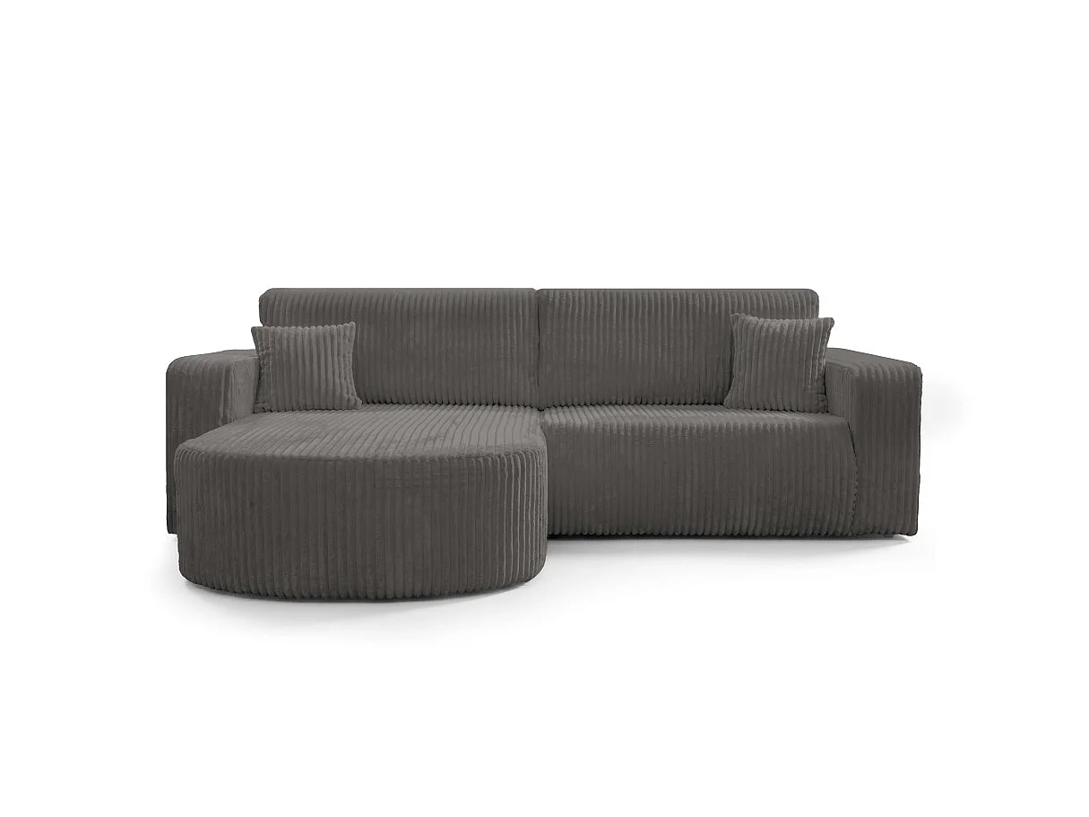 KIARA - Canapé droit 3p Vcot Gris anthracite