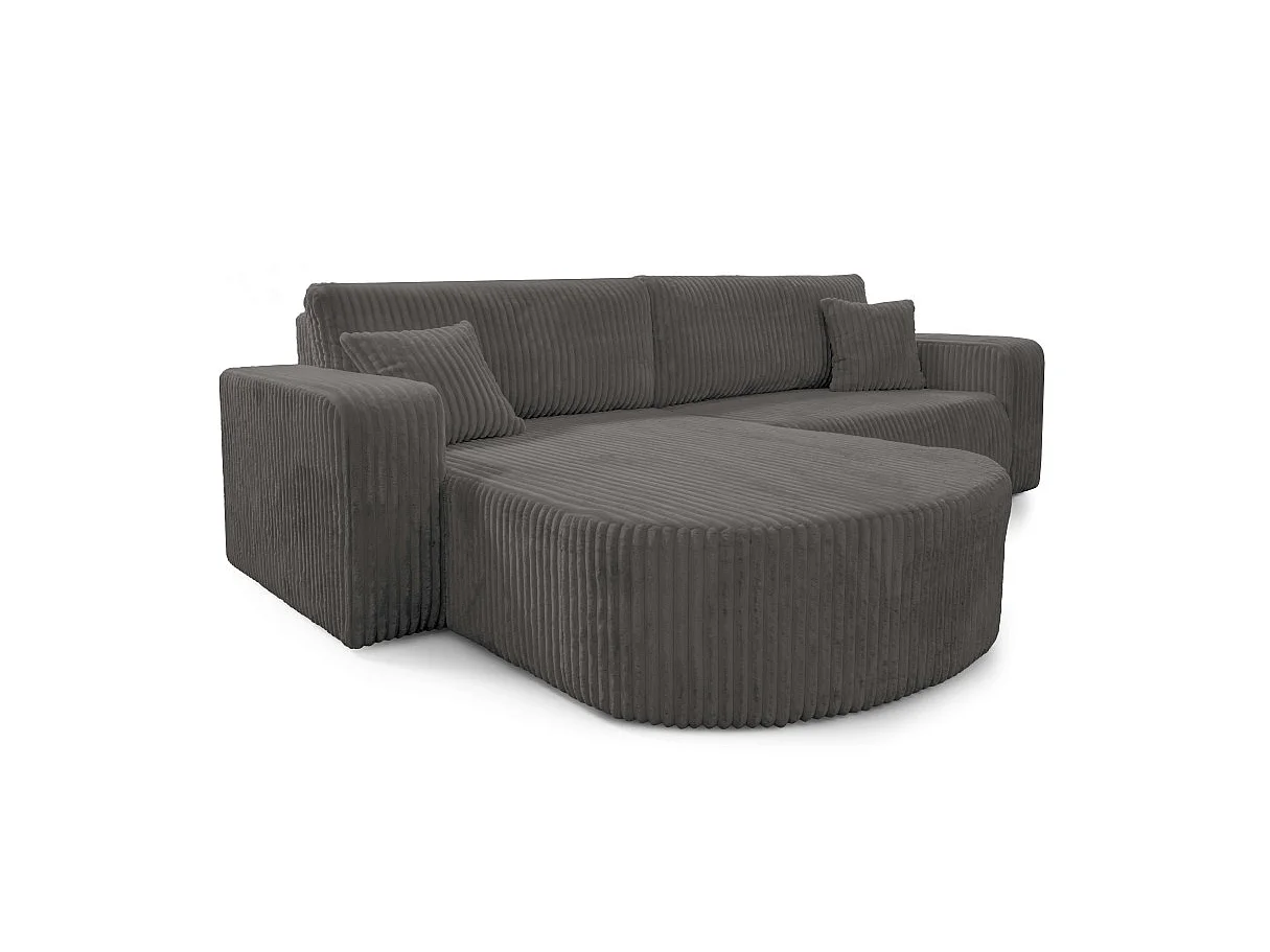 KIARA - Canapé droit 3p Vcot Gris anthracite