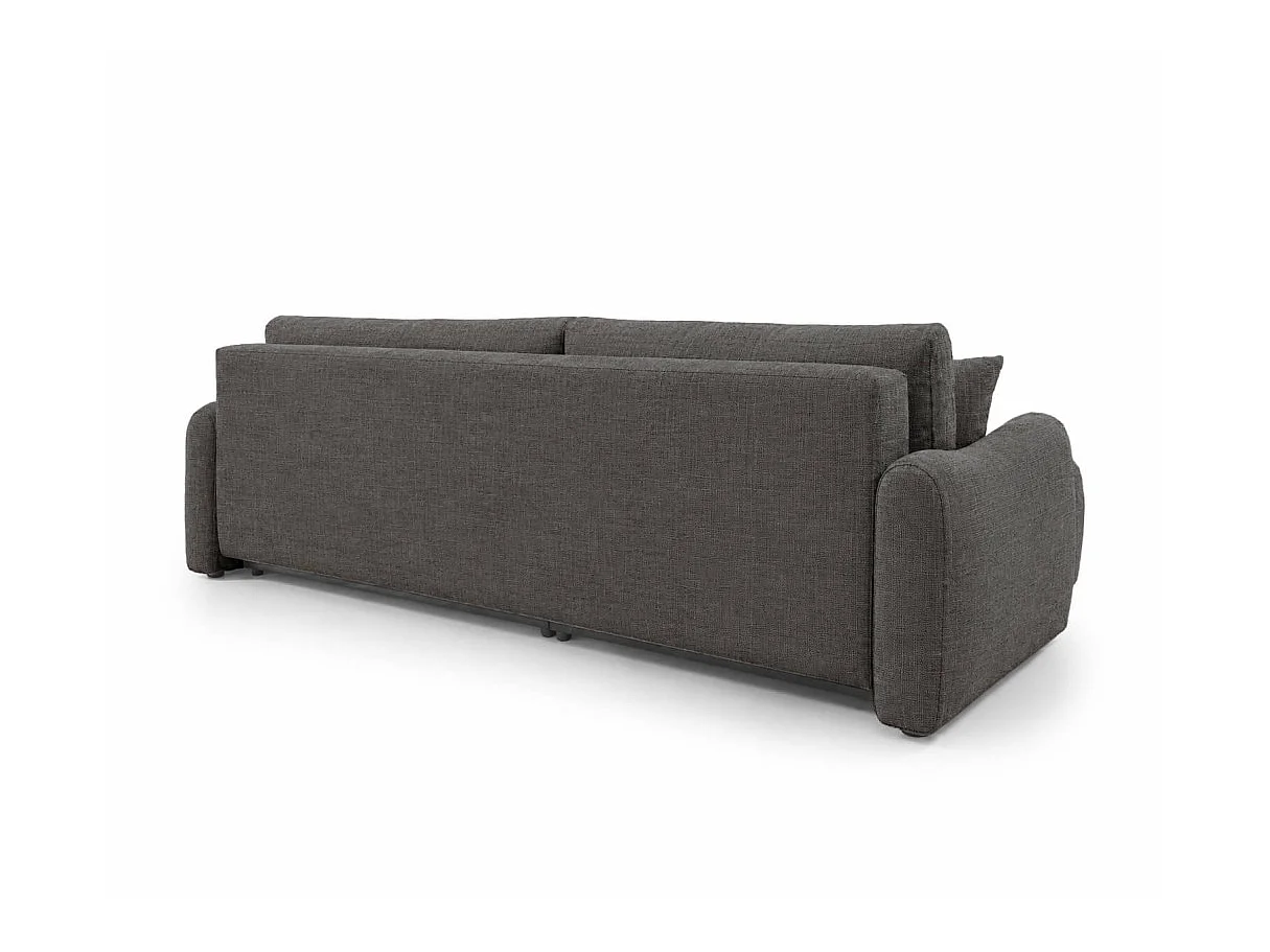 Canapé d'angle réversible APOLINE convertible avec coffre en tissu - Gris anthracite