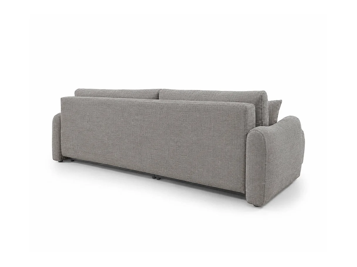 Canapé d'angle réversible APOLINE convertible avec coffre en tissu - Gris clair