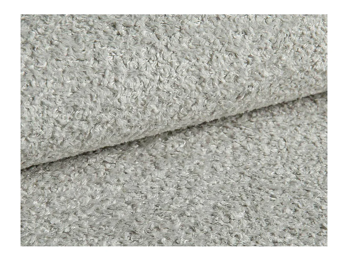 Canapé d'angle KIARA max réversible et convertible en tissu bouclette - Gris clair - Gauche