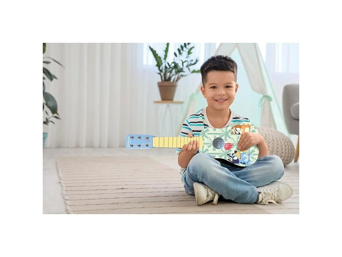 LEXIBOOK Bluey Guitare débutant en bois 53 cm - 6 cordes pour enfant