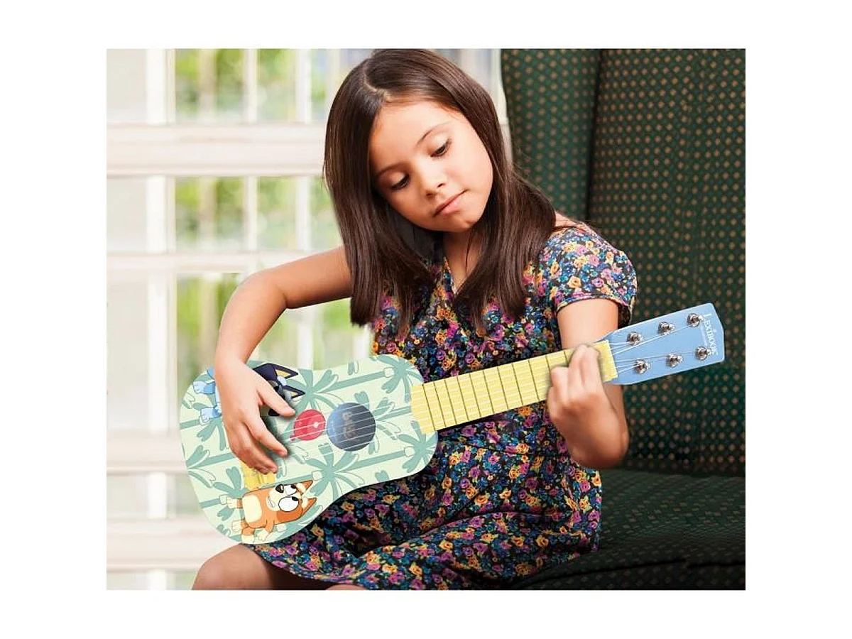 LEXIBOOK Bluey Guitare débutant en bois 53 cm - 6 cordes pour enfant