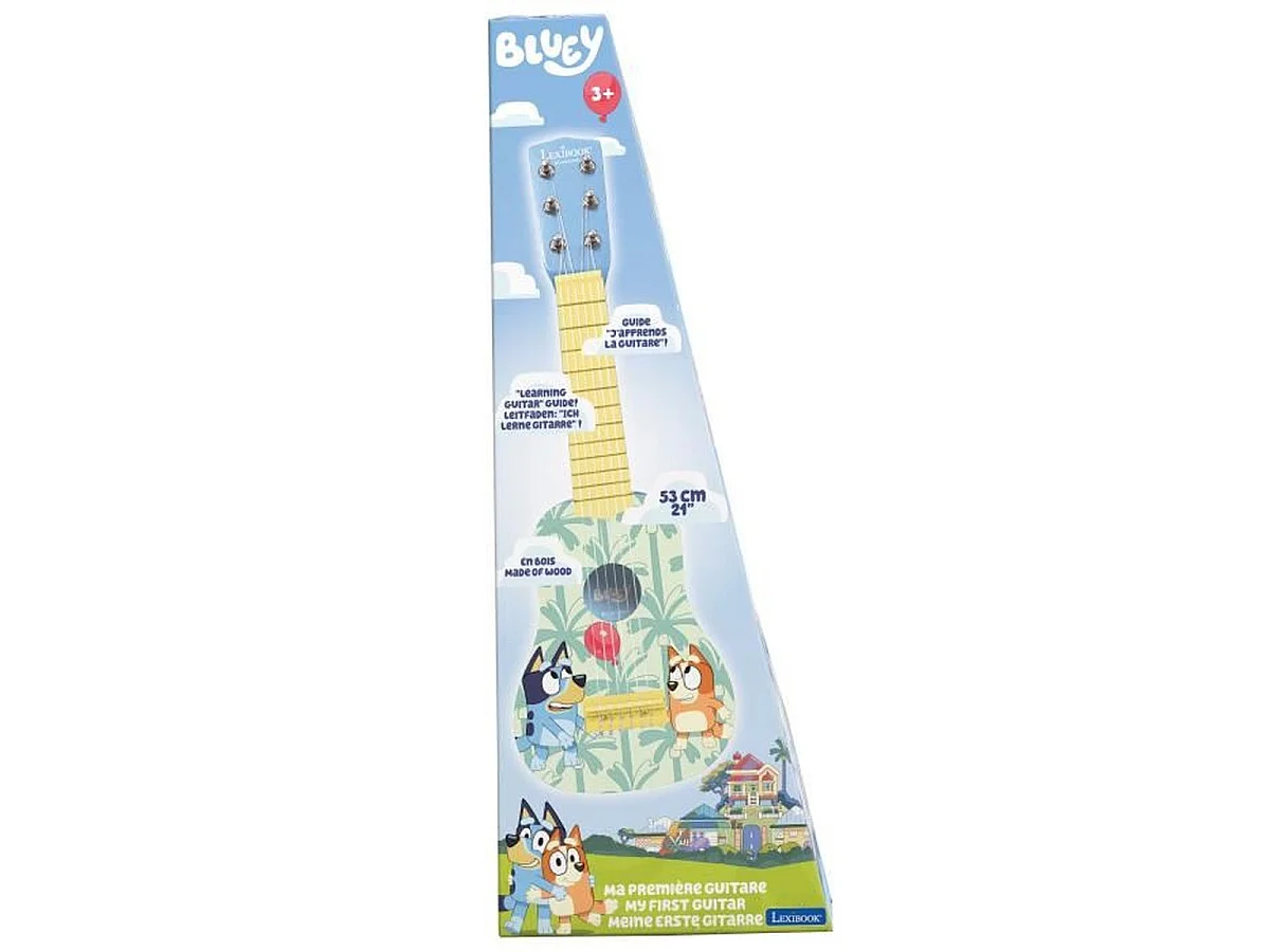 LEXIBOOK Bluey Guitare débutant en bois 53 cm - 6 cordes pour enfant