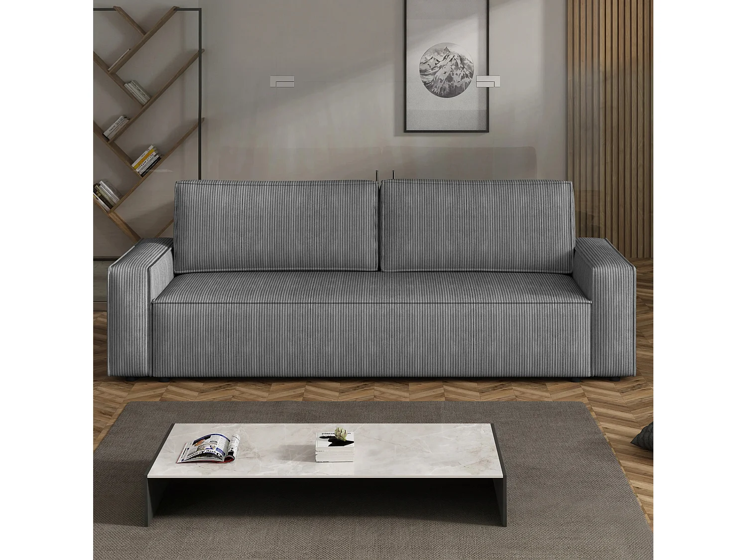 Slaapbank Fort met opbergruimte, antraciet, 238x94 cm