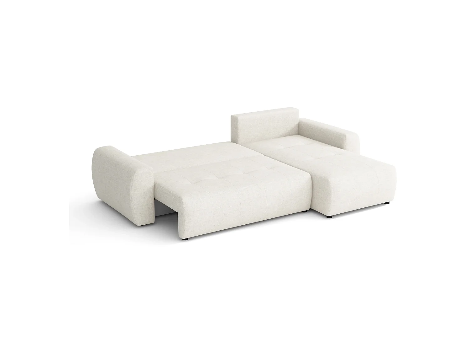 Canapé d’angle réversible convertible World avec coffre, crème, 258x173 cm