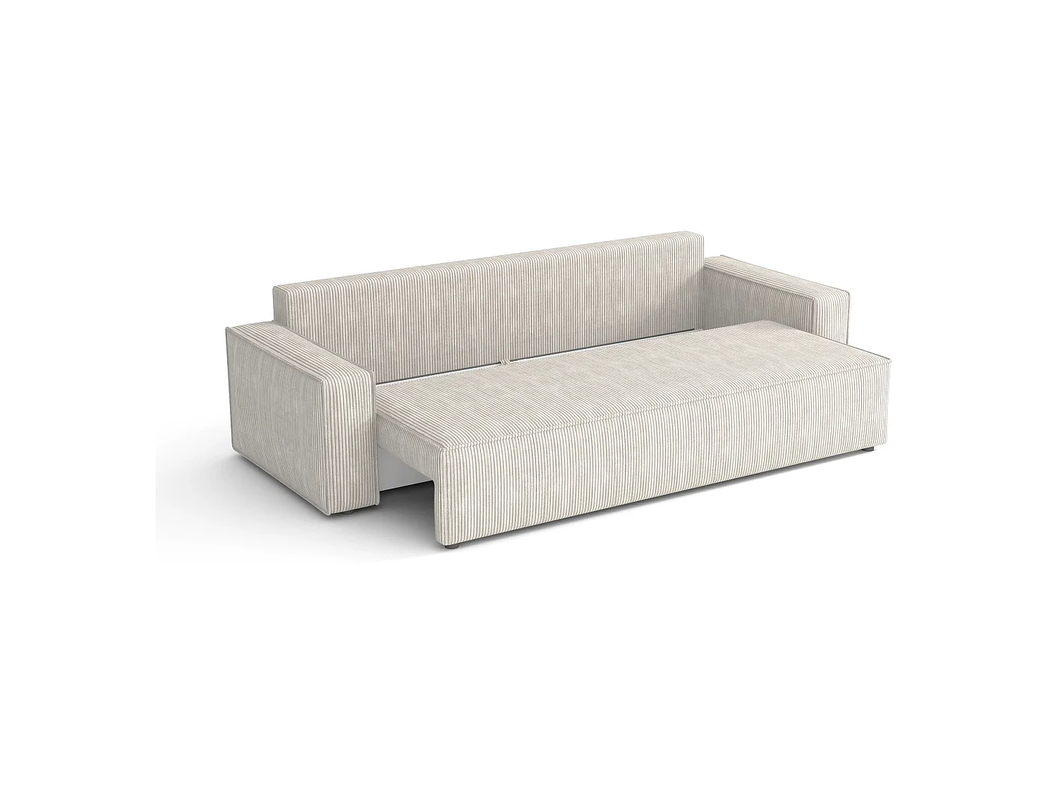 Canapé convertible Fort avec coffre, crème, 238x94 cm