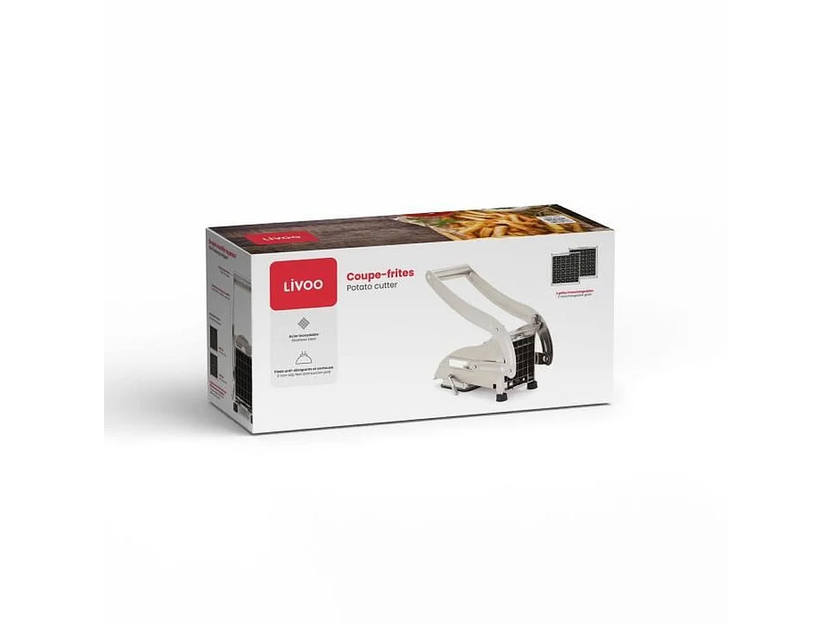 Coupe-frites LIVOO MEN410 en acier inoxydable avec 2 grilles interchangeables