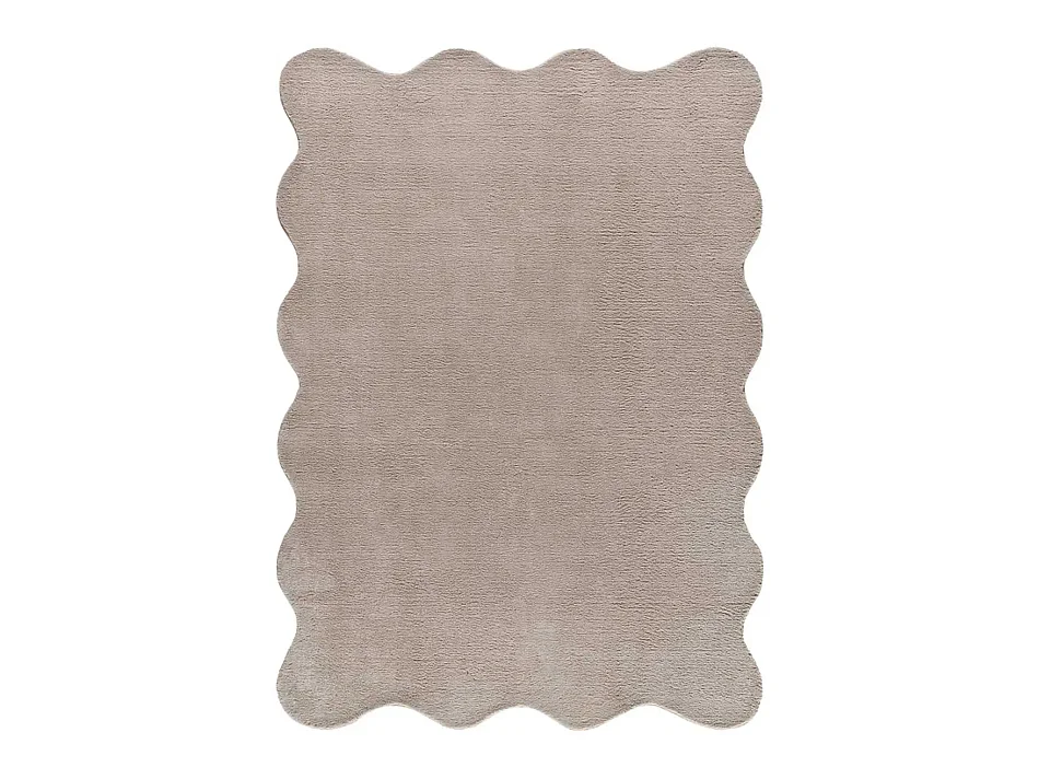Tapis intérieur lavable antidérapant - uni - taupe - 200 x 280 cm - MELLOW