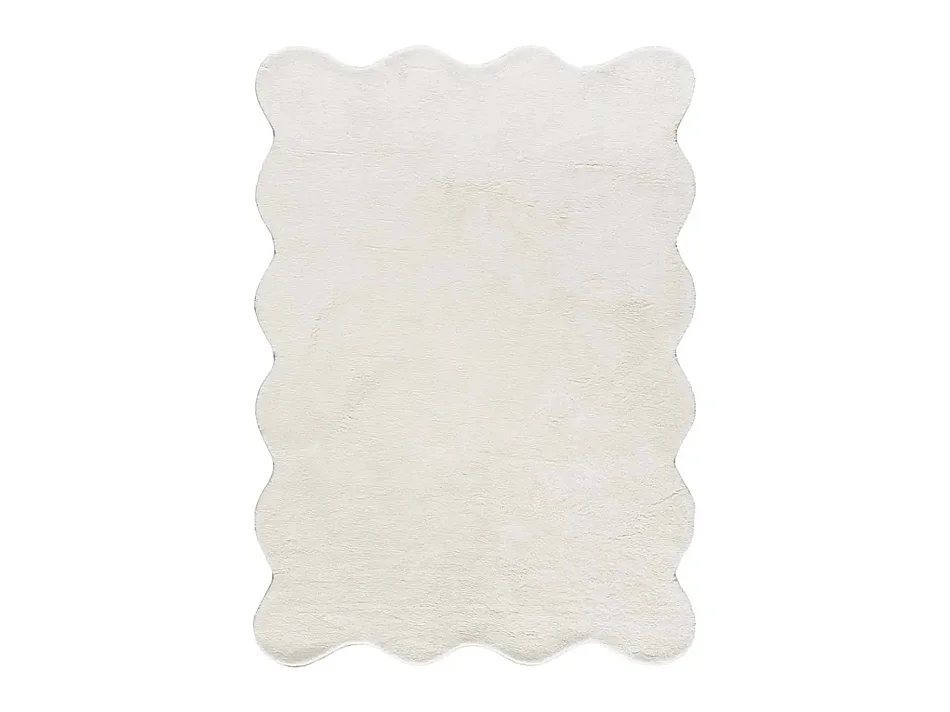 Tapis intérieur lavable antidérapant - uni - blanc - 200 x 280 cm - MELLOW