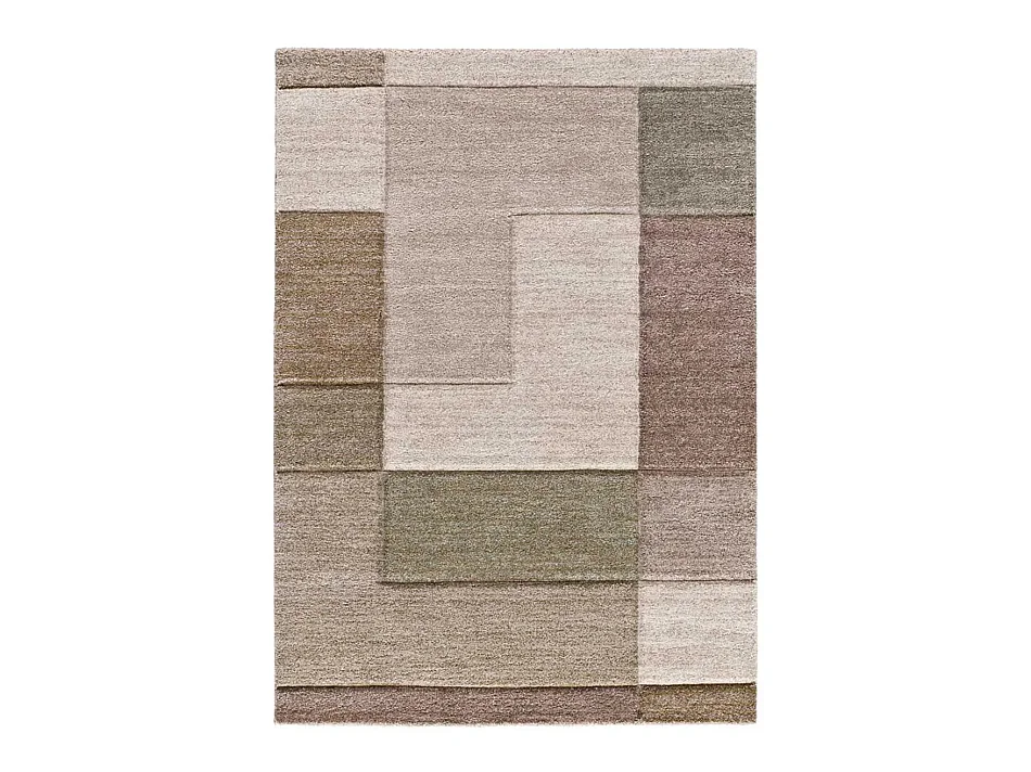 Tapis intérieur - géométrique - beige / vert - 80 x 120 cm - TEVA