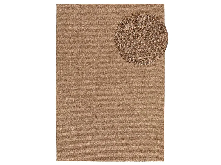 Kurzflorteppich - waschbar - Einfarbiger mit Schlingen - natürlich - 160 x 230 cm - LUMEN