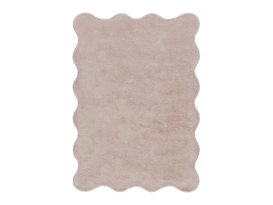 Tapis intérieur lavable antidérapant - uni - rose poudré - 200 x 280 cm - MELLOW