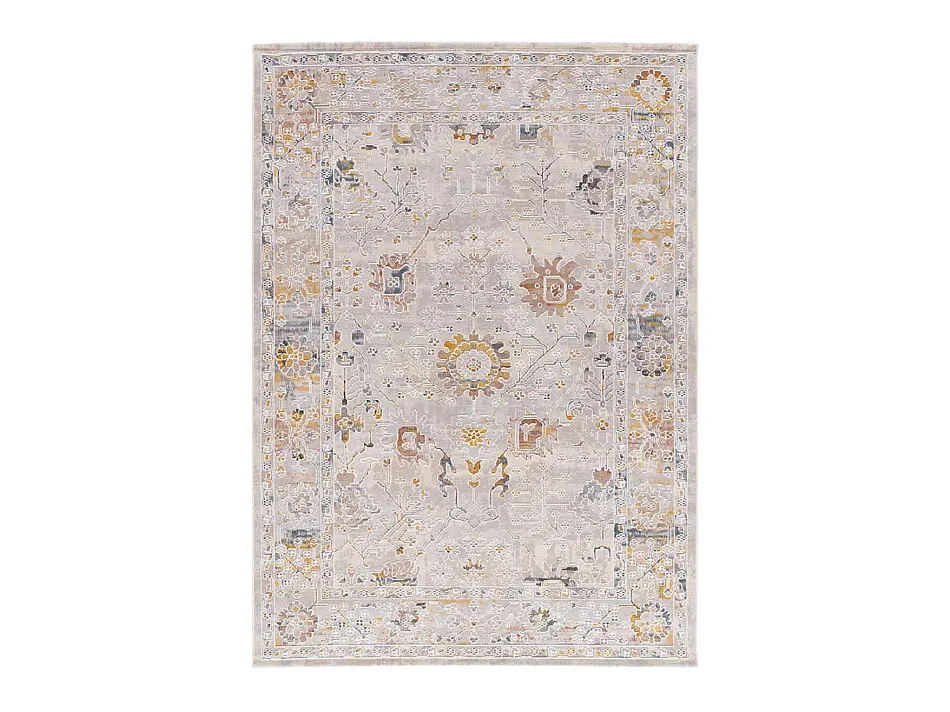 Laagpolig tapijt - oosterse vintage - beige / veelkleurig - 115x170 cm - BERTA