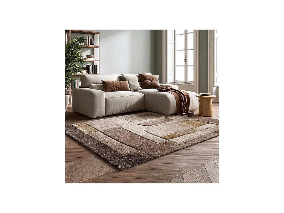 Tappeto interno - astratto - beige / marrone - 160 x 235 cm - TEVA