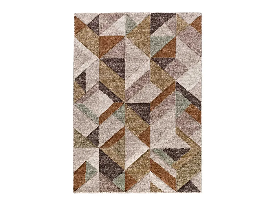 Tappeto interno - geometrico - beige / marrone - 80 x 120 cm - TEVA