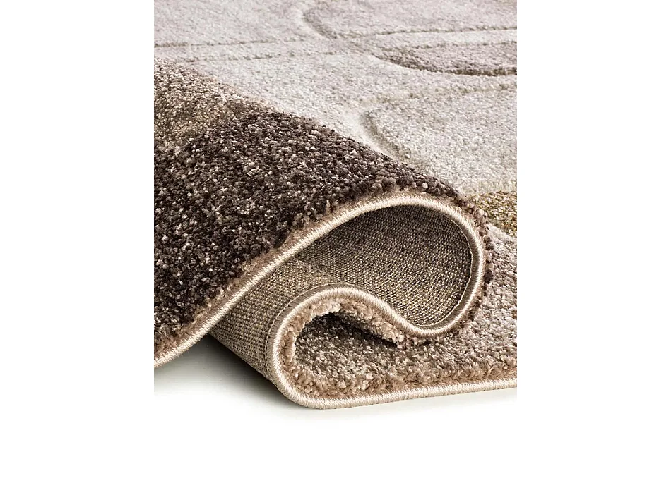 Tapis intérieur - abstrait - beige / marron - 133 x 190 cm - TEVA