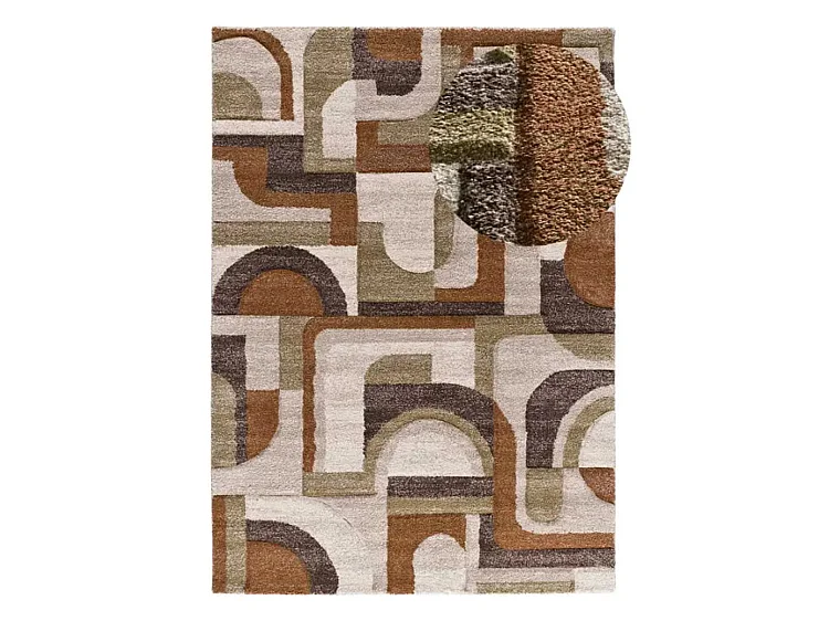 Tapis intérieur - géométrique - beige / marron - 200 x 285 cm - TEVA