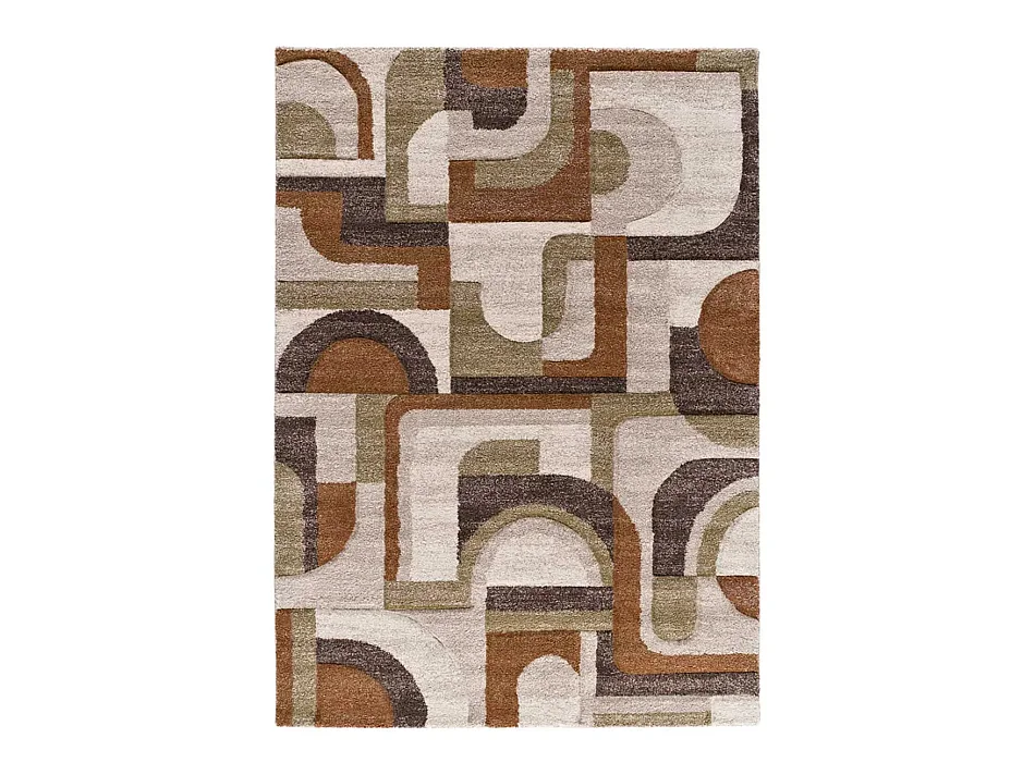 Tapis intérieur - géométrique - beige / marron - 200 x 285 cm - TEVA