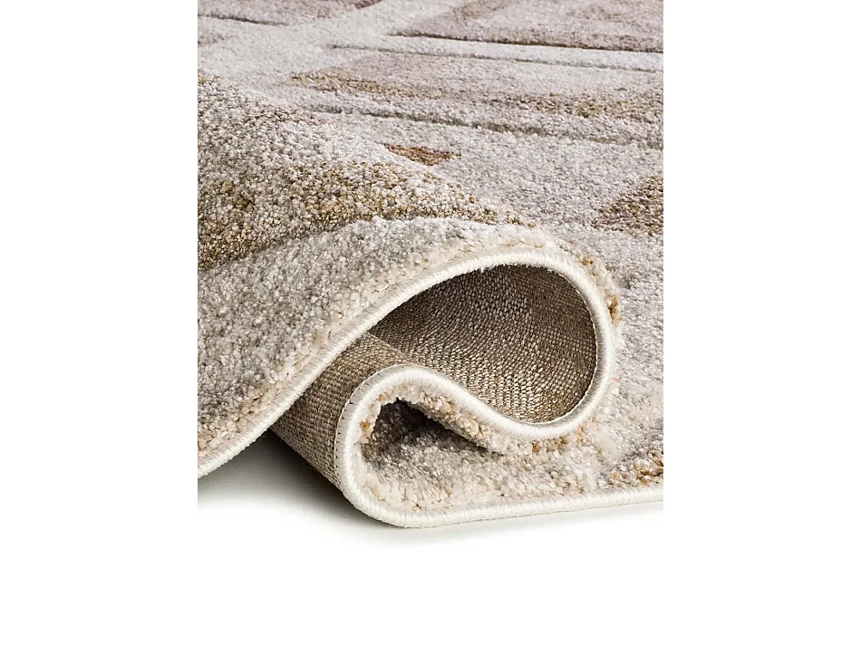 Tapis intérieur - géométrique - beige / marron - 133 x 190 cm - TEVA