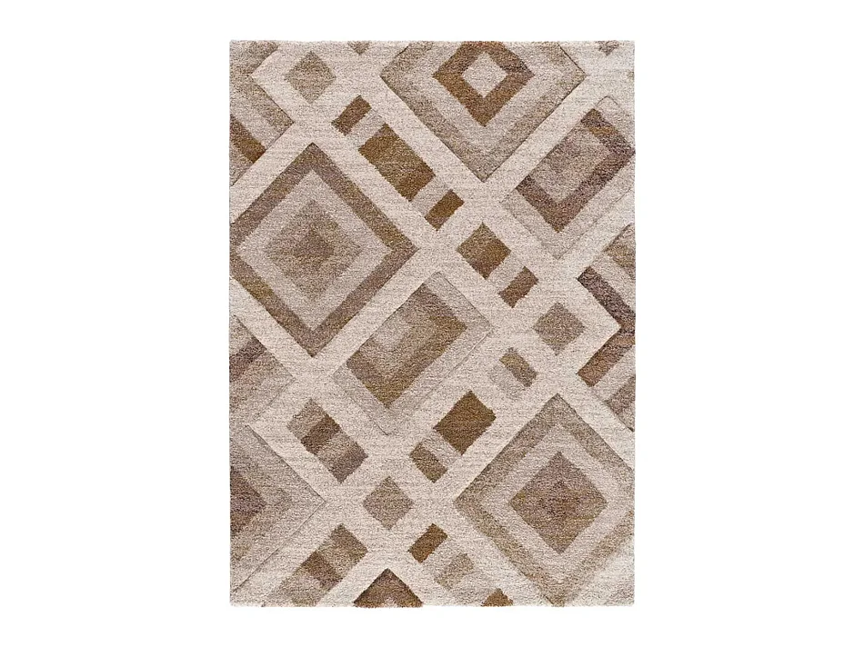 Tappeto interno - geometrico - beige / marrone - 200 x 285 cm - TEVA
