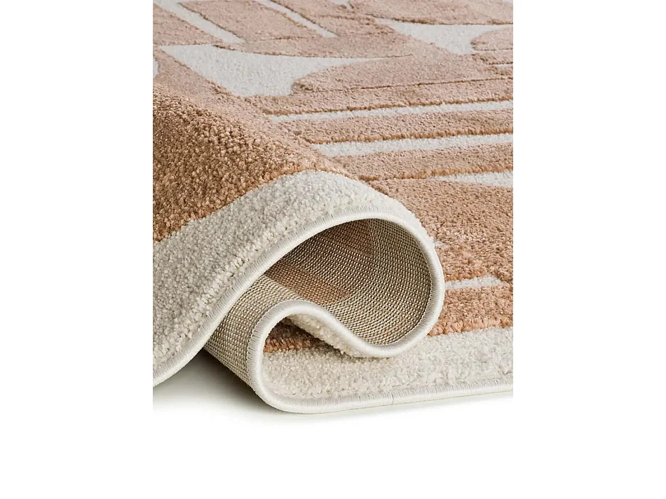 Tapete interior - geométrico em relevo - cobre / creme - 200 x 290 cm - CANDELA