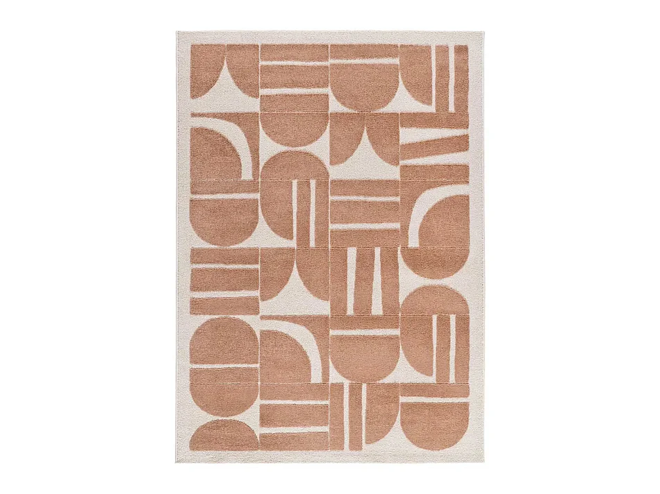Tapete interior - geométrico em relevo - cobre / creme - 200 x 290 cm - CANDELA