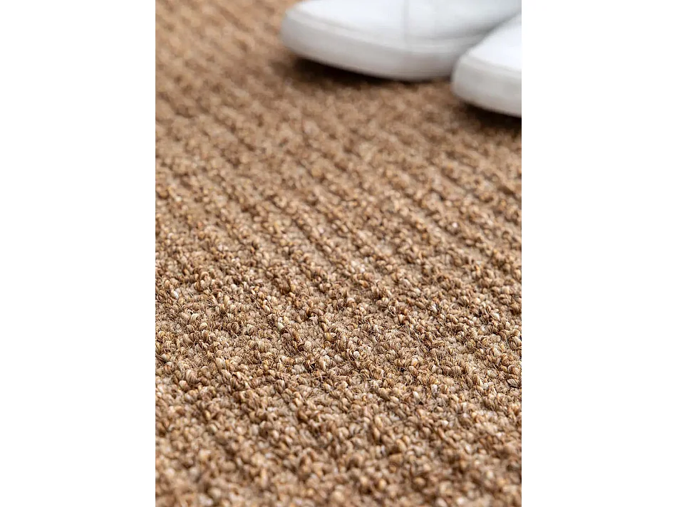 Tapis intérieur lavable - uni à boucles - naturel - 80 x 150 cm - LUMEN