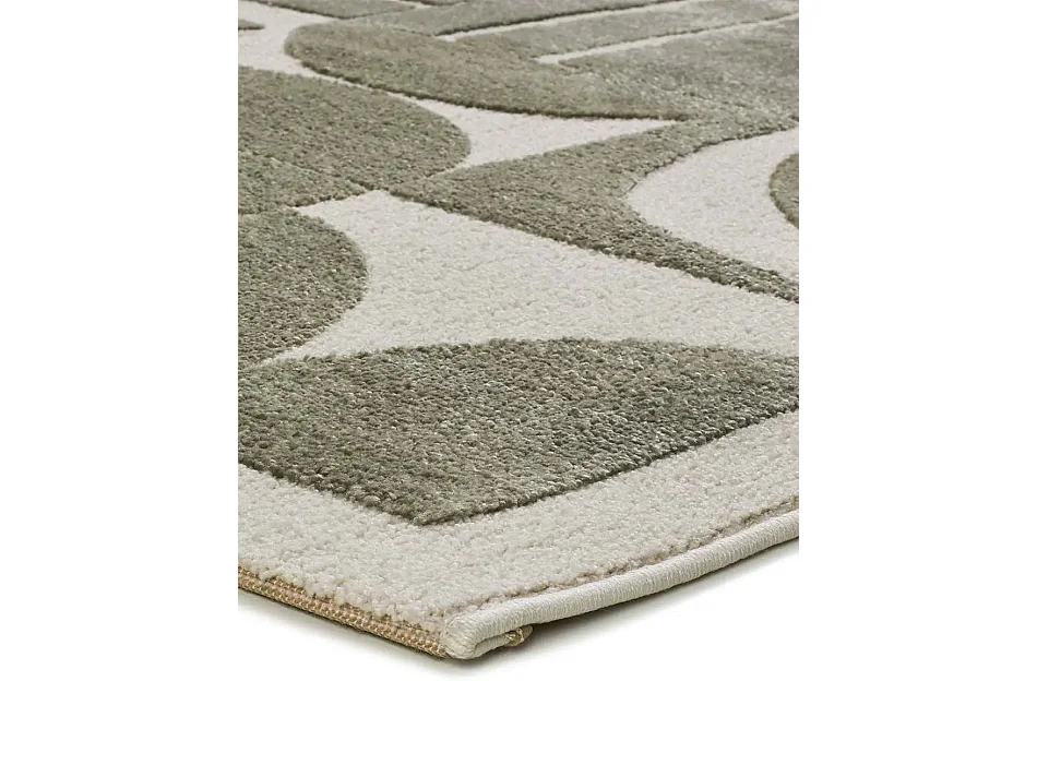 Tappeto interno - geometrico in rilievo - verde / crema - 200 x 290 cm - CANDELA