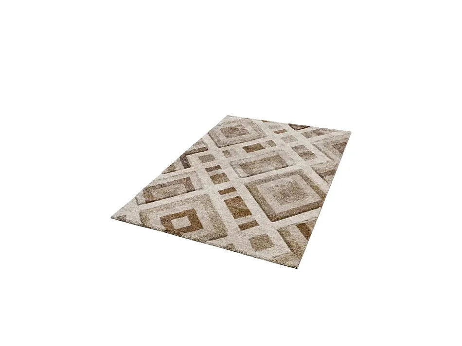 Tappeto interno - geometrico - beige / marrone - 80 x 120 cm - TEVA