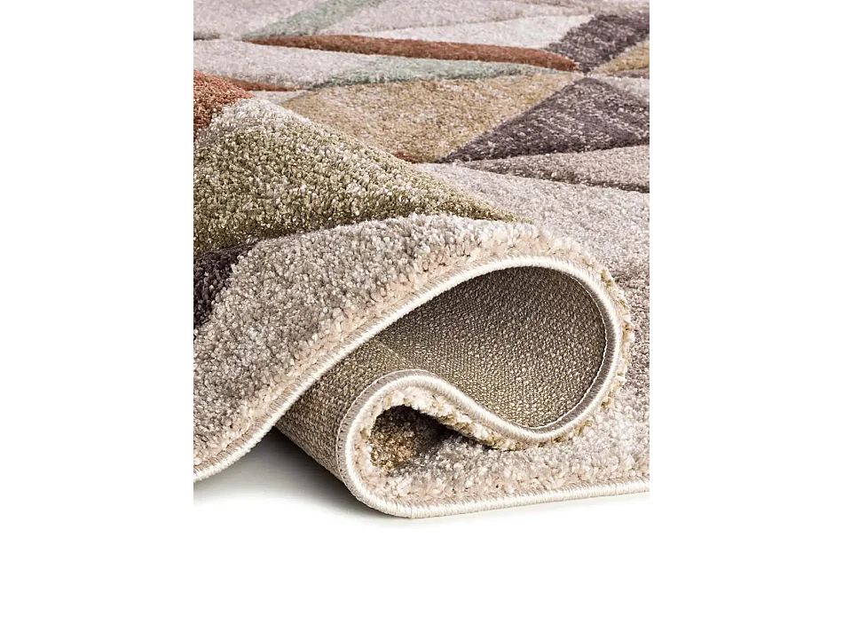 Tapis intérieur - géométrique - beige / marron - 200 x 285 cm - TEVA