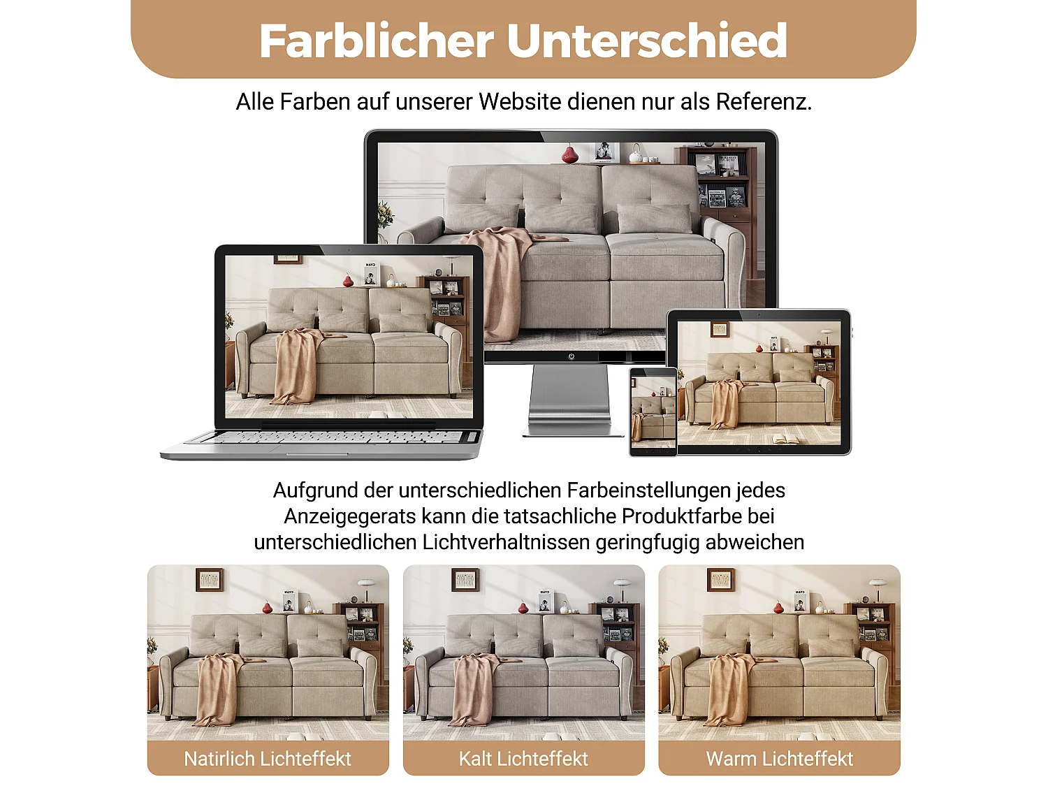3-zits slaapbank met verstelbare rugleuning en voetensteun - Chenille - 176 x 148 x 83 cm - Bruin (chaise longue-modus)