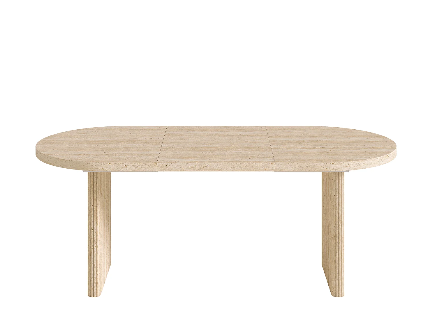 Rozkładany stół jadalny 140/200 x 90 x 75 cm z grubym blatem i zaokrąglonymi narożnikami - MDF - wygląd trawertynu