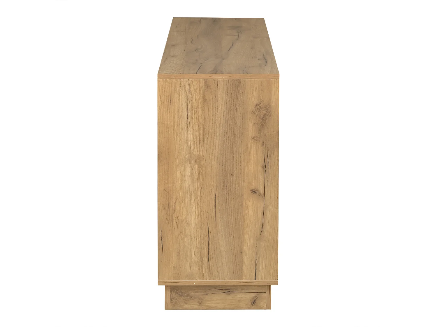 Buffet avec 6 tiroirs, 1 porte et 12 compartiments de rangement - MDF - 140 x 35 x 70 cm - Bois naturel et noir