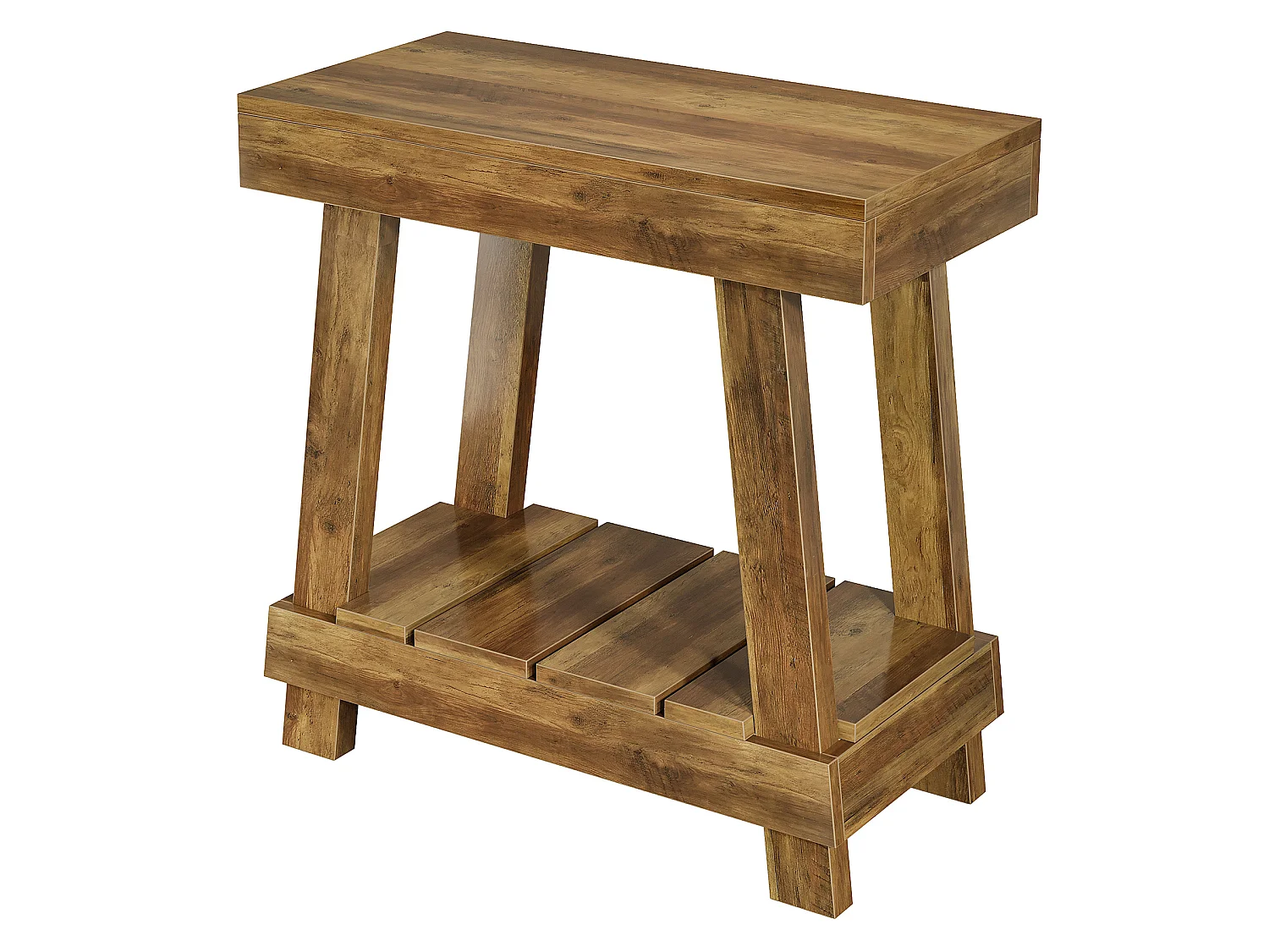 Mesa lateral con almacenamiento, mesa auxiliar lateral moderna de 2 niveles, 60x30x60 cm