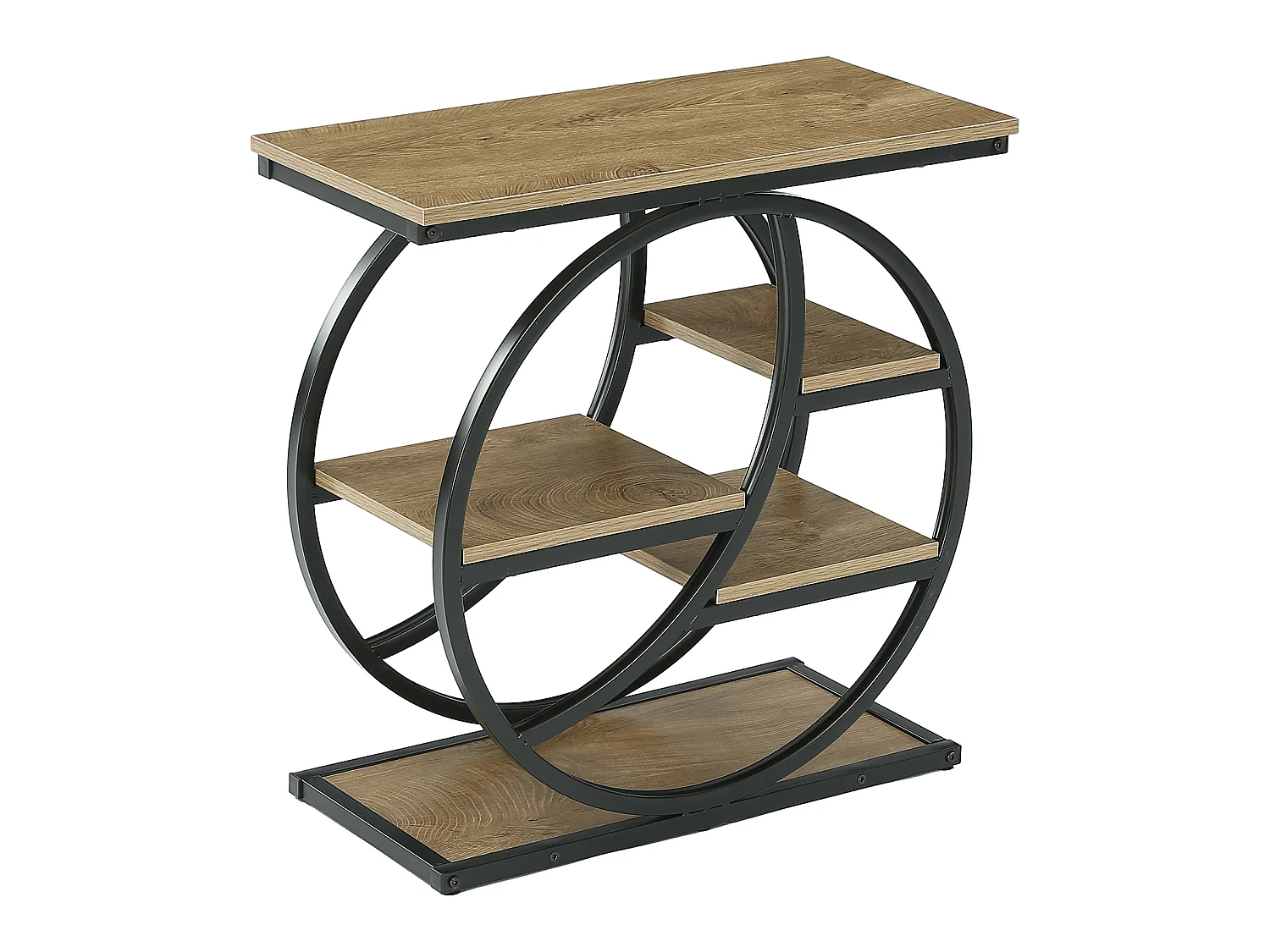 Table d'appoint étroite avec 4 niveaux de rangement spacieux, table de chevet moderne pour salon ou bureau à domicile