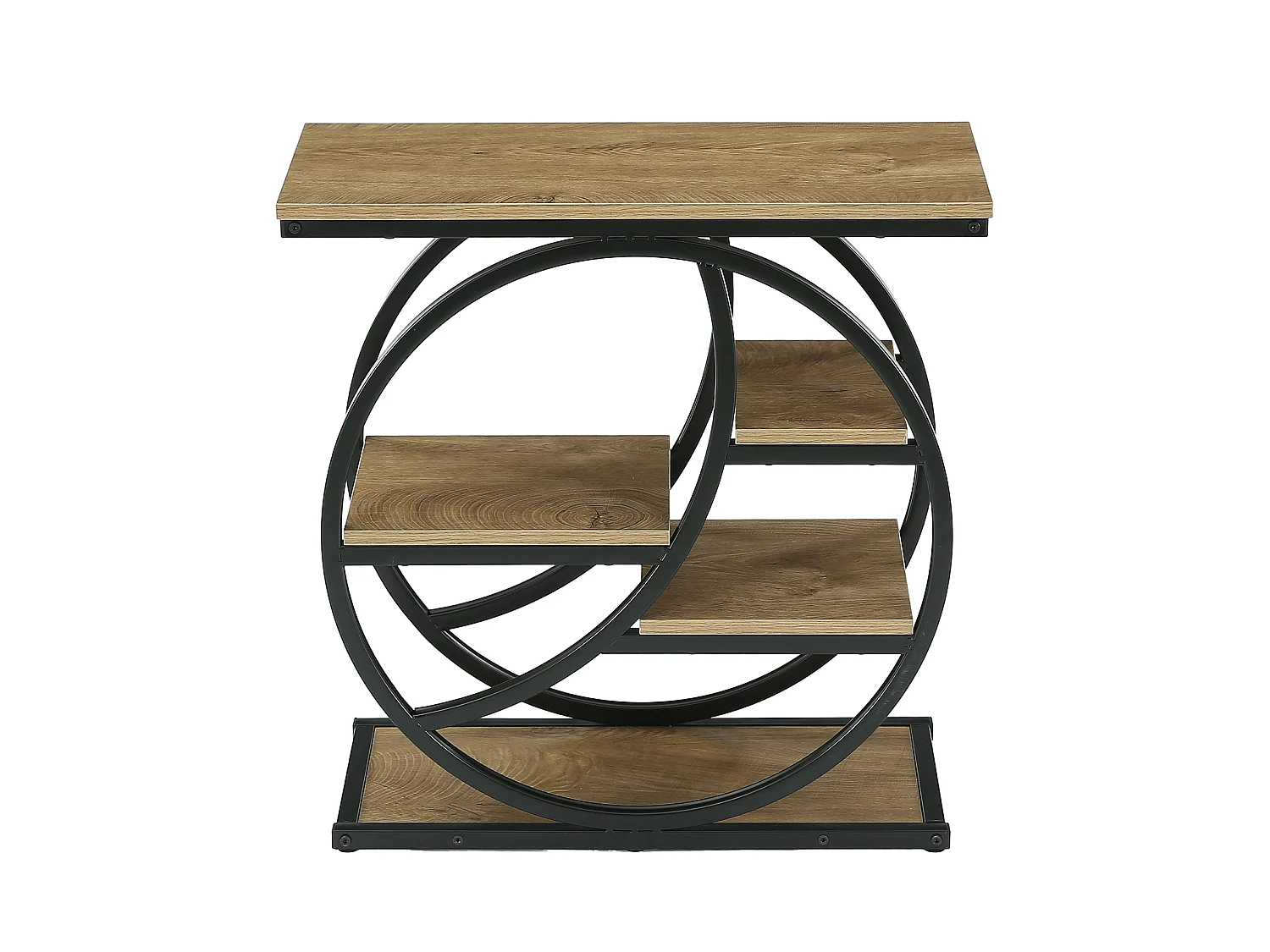 Table d'appoint étroite avec 4 niveaux de rangement spacieux, table de chevet moderne pour salon ou bureau à domicile