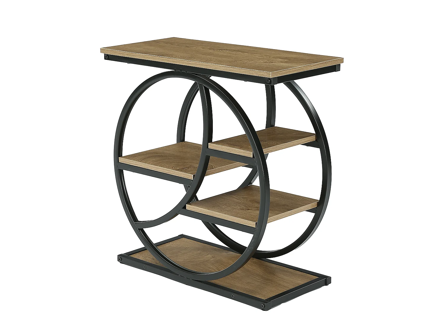 Table d'appoint étroite avec 4 niveaux de rangement spacieux, table de chevet moderne pour salon ou bureau à domicile