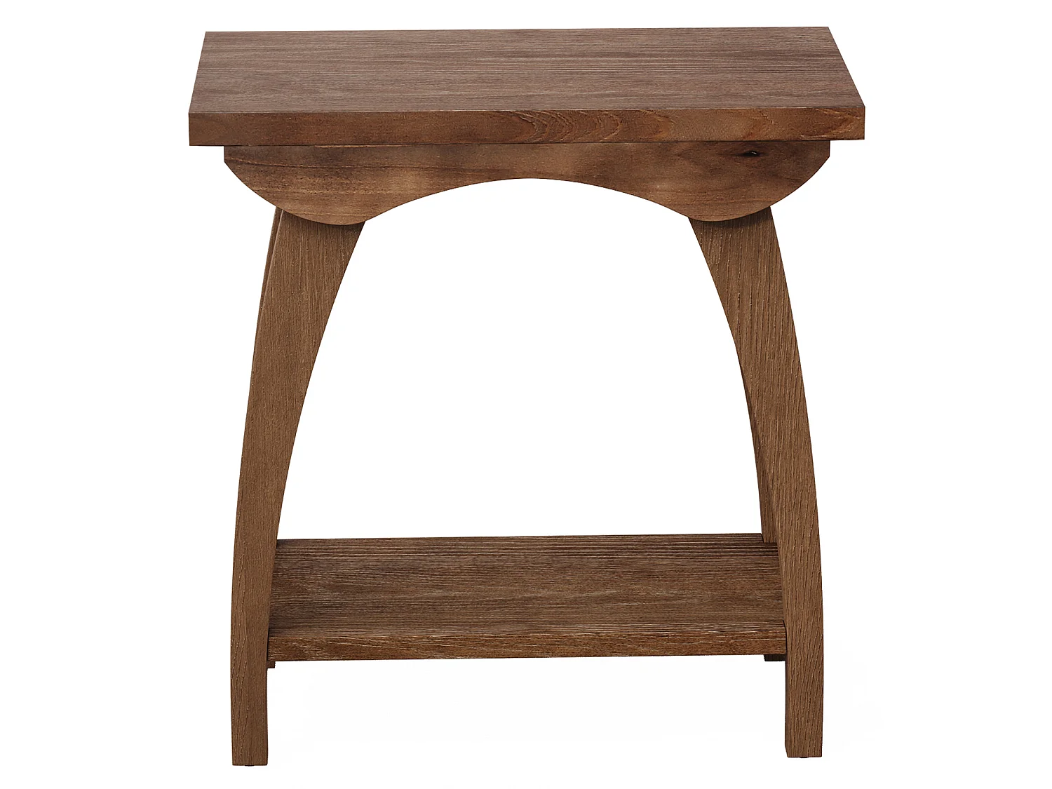 Mesa de Nido de Madera Sólida de 2 Niveles, Mesa Lateral de Sofá Rectangular de Estilo Campestre