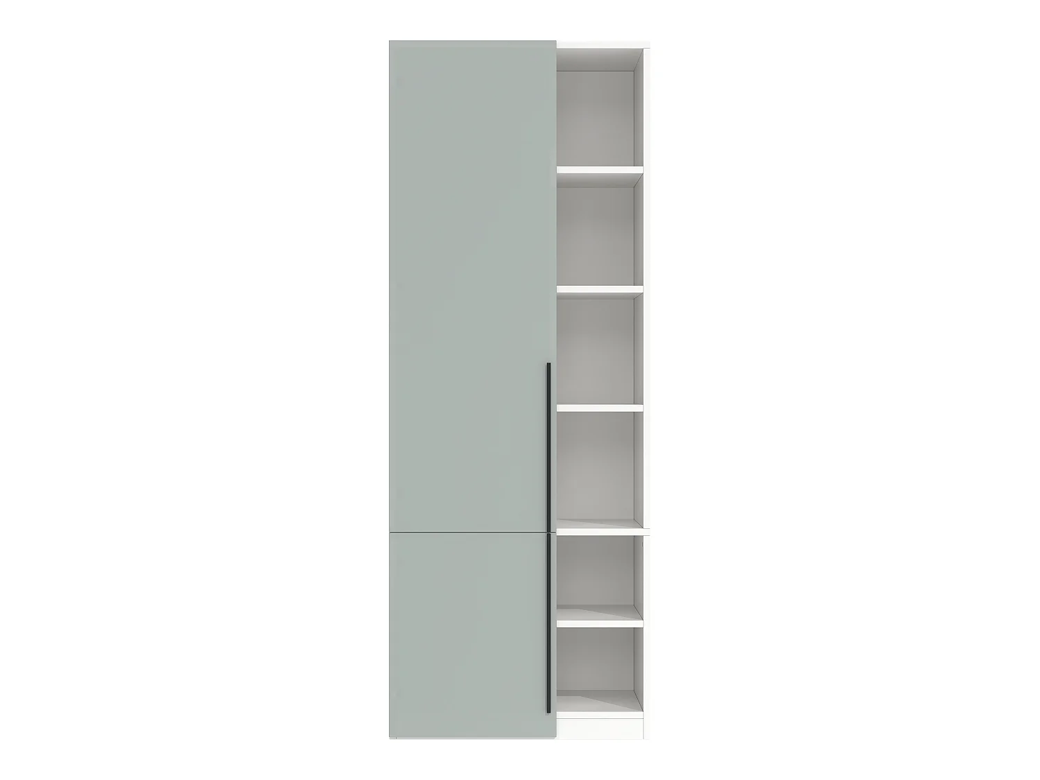Armoire à 2 portes battantes, 1 penderie et 10 compartiments - MDF et panneaux de particules - 70 x 50 x 200 cm - gris