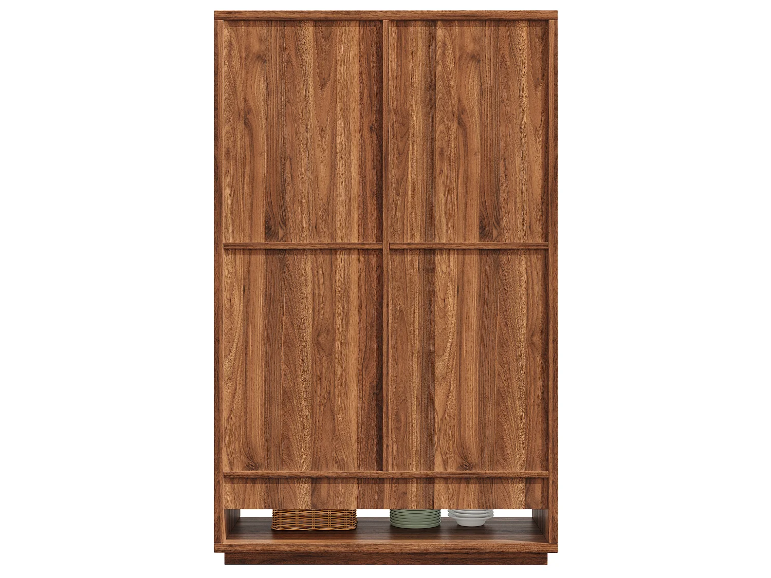 Mobile da cucina alto con 2 ante e vano a giorno - MDF, metallo - 100 x 40 x 162,5 cm - Marrone scuro