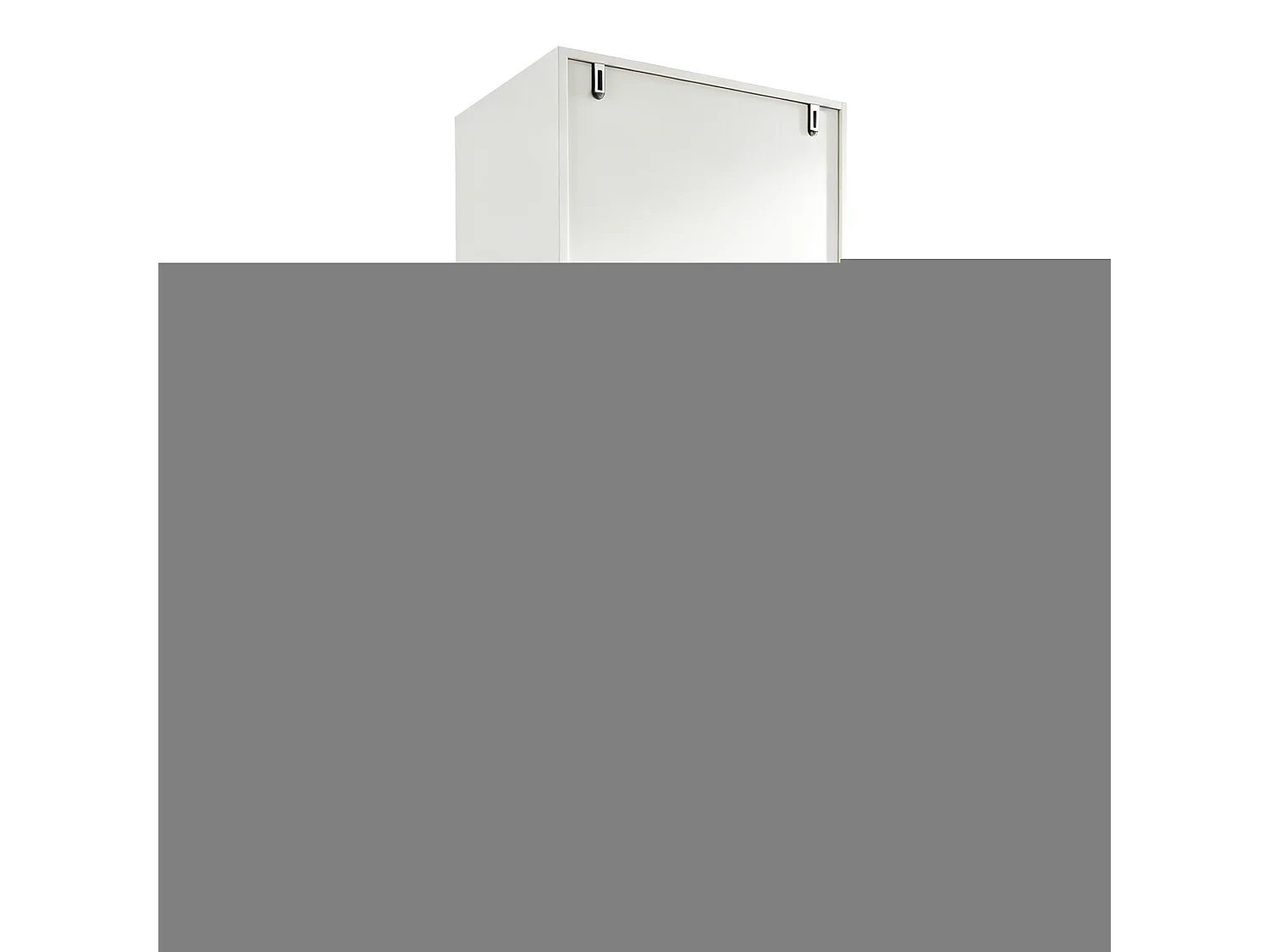 Schrank 4Türen mit LED-Fach und Kleiderschrank – Metall- und Verbundplatten – 70 x 55 x 180 cm – Weiß