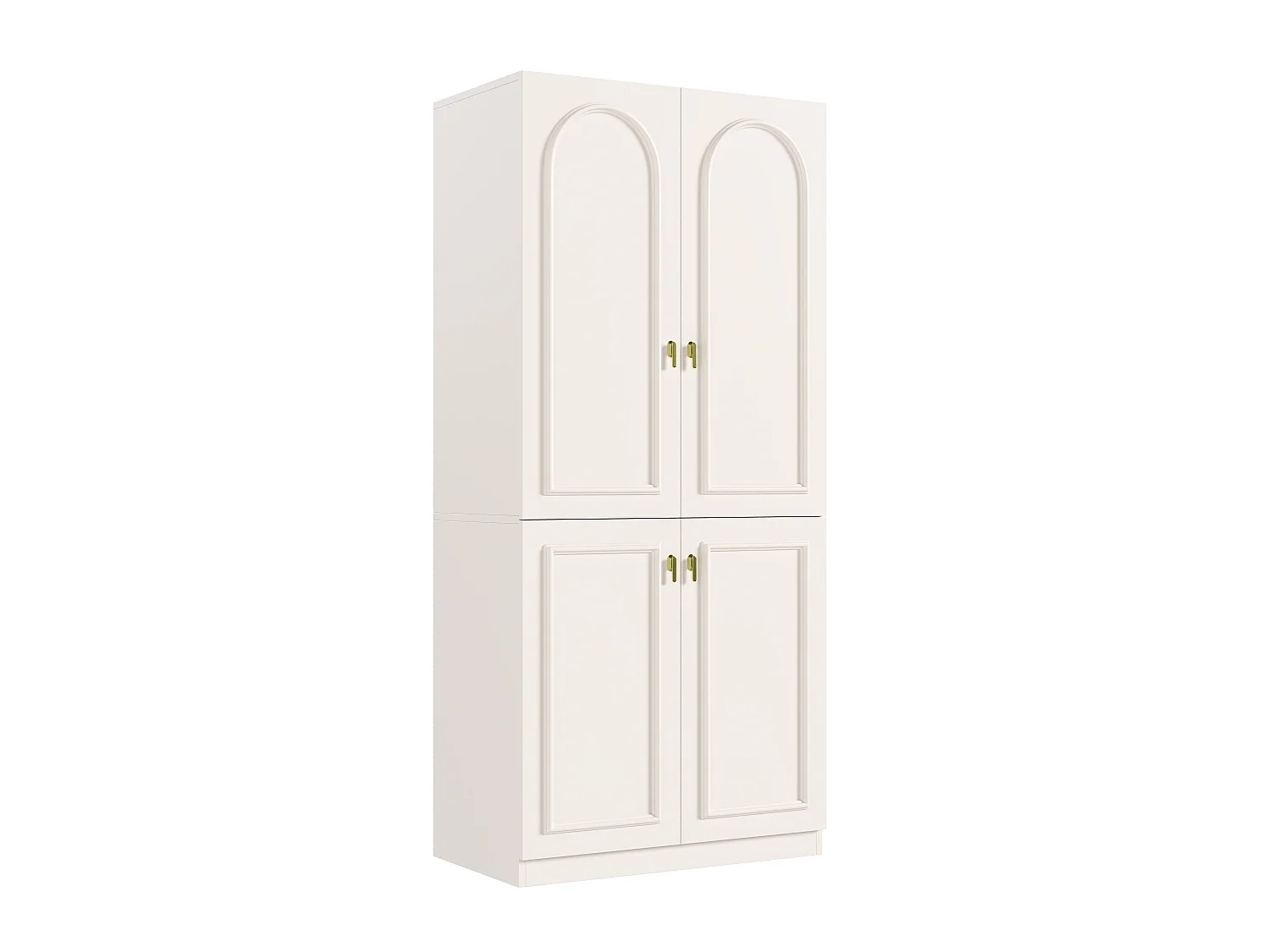 Kleiderschrank mit 2 Kleiderstangen und 3 Einlegeböden – MDF – 90 x 48 x 200 cm – Weiß