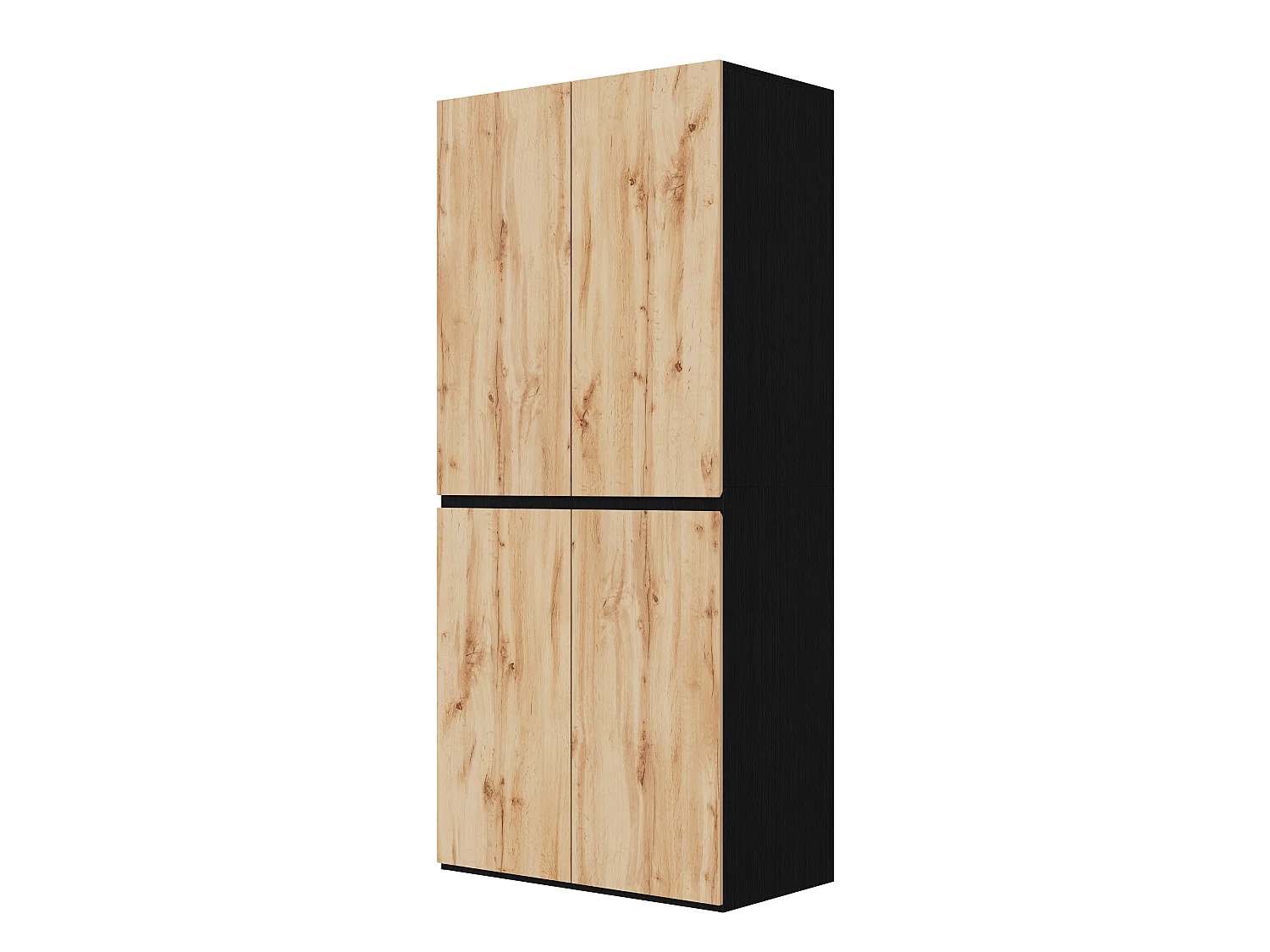 4-türiger Kleiderschrank mit Kleiderstange, 3 Schubladen und Schmuckablage – MDF und Spanplatte – 90 x 50 x 200 cm – Eichenoptik