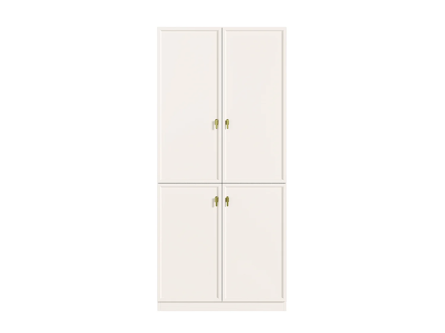 Kleiderschrank mit 2 Kleiderstangen und 3 Einlegeböden – MDF – 90 x 48 x 200 cm – Weiß