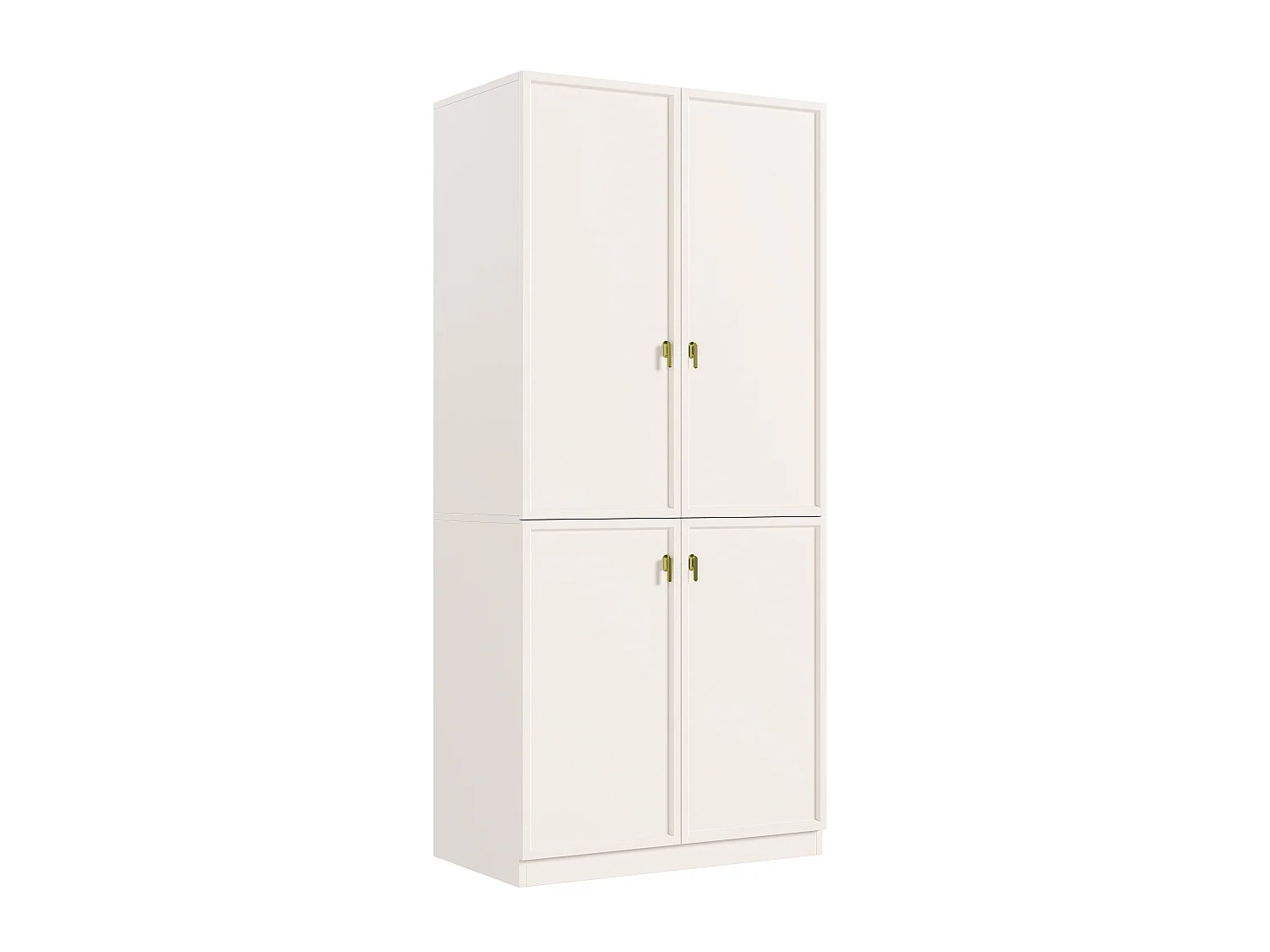 Kleiderschrank mit 2 Kleiderstangen und 3 Einlegeböden – MDF – 90 x 48 x 200 cm – Weiß