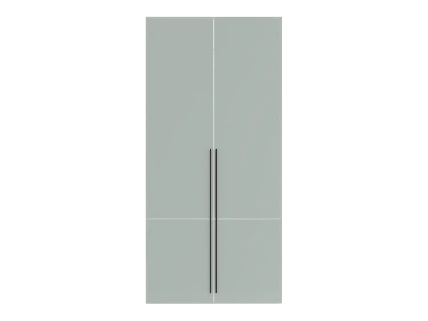 Armoire à 4 portes battantes, 1 penderie, porte-pantalons coulissant et 4 compartiments - MDF et panneaux de particules - 90 x 50 x 200 cm - gris