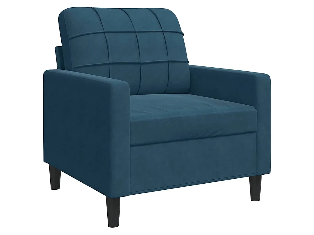 Fauteuil 60 cm fluweel blauw